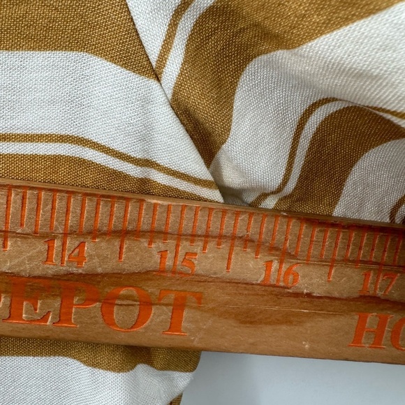 ROOLEE Striped white-mustard button Cottagecore  midi length dress. SMALL - Picture 6 of 10